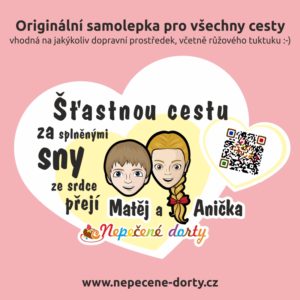 samolepka srdíčko od Aničky a Matěje