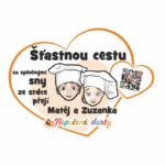 Samolepka srdíčko od Matěje a Zuzanky pro štěstí